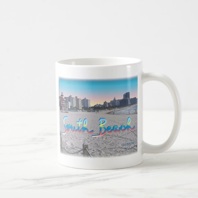 South Beach, FL Stadsvy Kaffemugg (Höger)