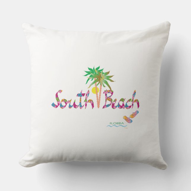 South Beach Florida Flinflip flops Kudde (Framsida)