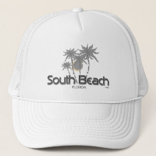 South Beach, Florida Graphic Grått Handflatan Cool Keps