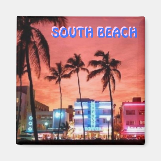 SOUTH Beach, Florida Magnet (Framsidan)