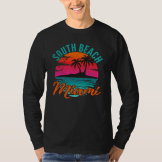 South Beach Florida Miami Sunset Retro Vacation T Shirt