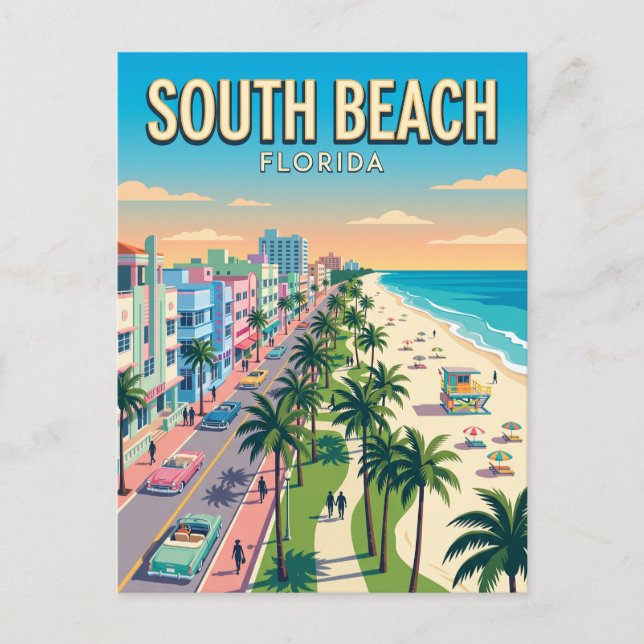 South Beach Florida Vykort (Framsida)