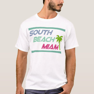 South Beach Miami av U.S. Anpassningsbar Bläck T Shirt