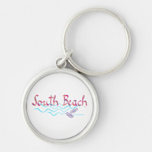 South Beach Miami Flinflip flops Rund Silverfärgad Nyckelring