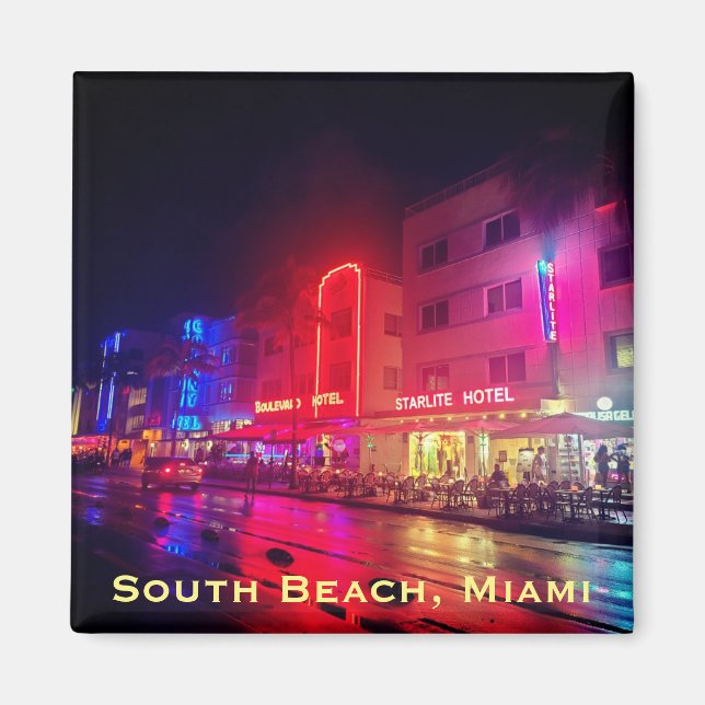 South Beach, Miami, Florida Art Deco Magnet (Framsidan)