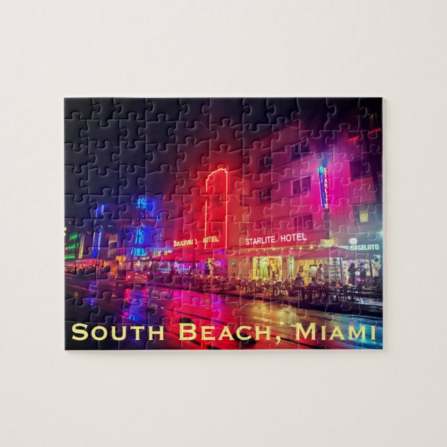 South Beach, Miami, Florida Art Deco Pussel (Horisontell)