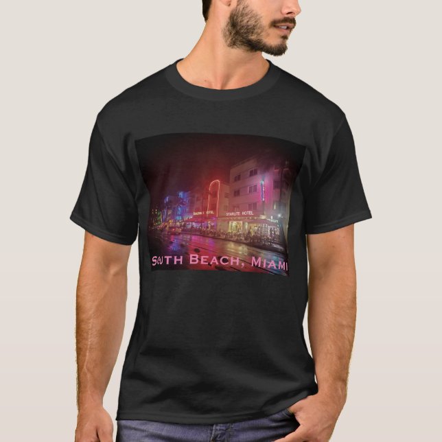 South Beach, Miami, Florida Art Deco T Shirt (Framsida)