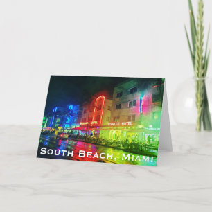 South Beach, Miami, Florida Art Deco Tack Kort