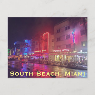 South Beach, Miami, Florida Art Deco Vykort