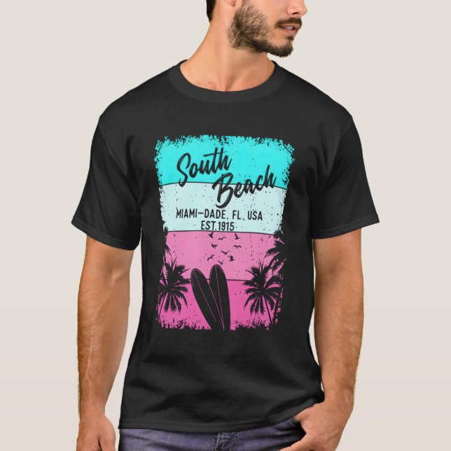 South Beach Miami Florida Fl T Shirt (Framsida)