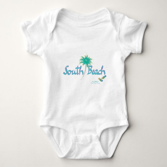 South Beach, Miami, Florida Flinflip flops Tee (Framsida)