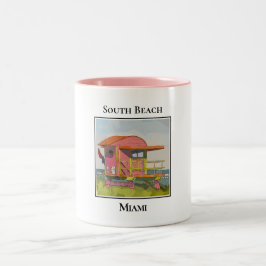 South Beach Miami Florida Lifeguard Torn Två-Tonad Mugg