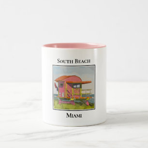 South Beach Miami Florida Lifeguard Torn Två-Tonad Mugg