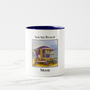 South Beach Miami Florida Lifeguard Torn Två-Tonad Mugg