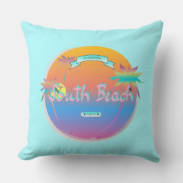 South Beach, Miami, Florida med Handflatan Kudde