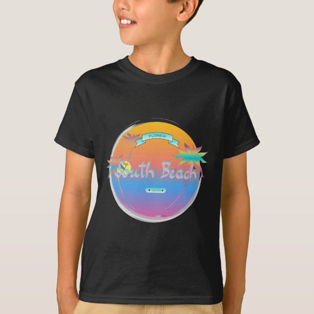 South Beach, Miami, Florida med Handflatan T Shirt (Framsida)