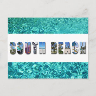 South Beach Miami Florida Resebild Vykort