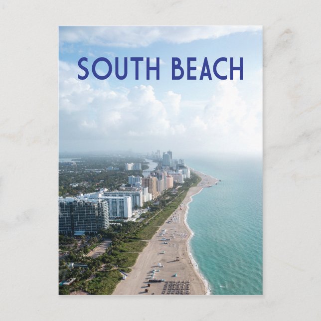 South Beach Miami Florida Shoreline Vykort (Framsida)