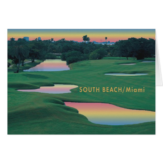 South Beach - Miami GOLF Hälsningskort (Framsidan Horizontal)