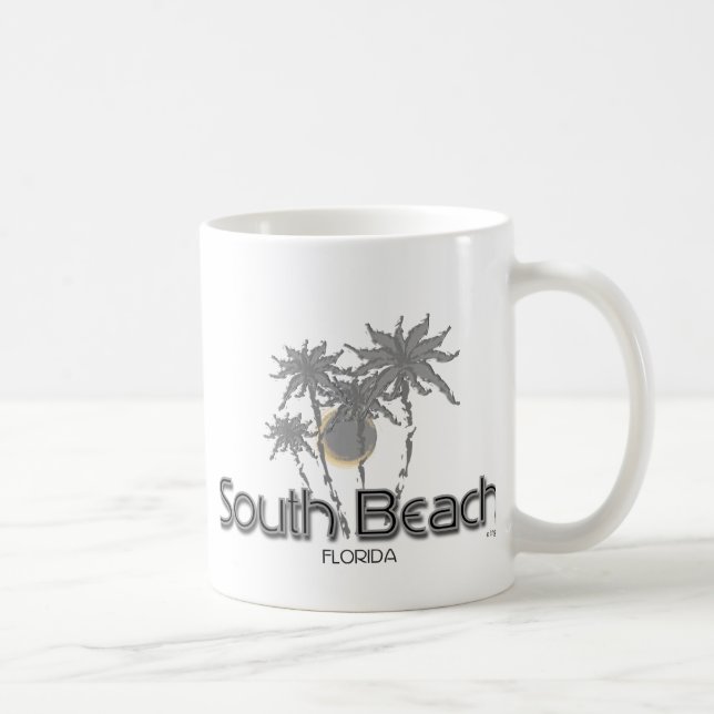 South Beach Miami Grå Palmer Kaffemugg (Höger)
