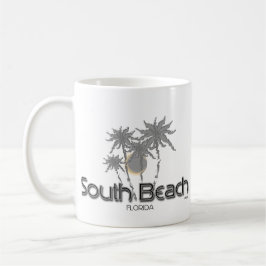 South Beach Miami Grått Handflatan Kaffemugg