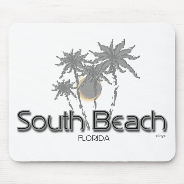 South Beach Miami Grått Handflatan Musmatta (Framsidan)