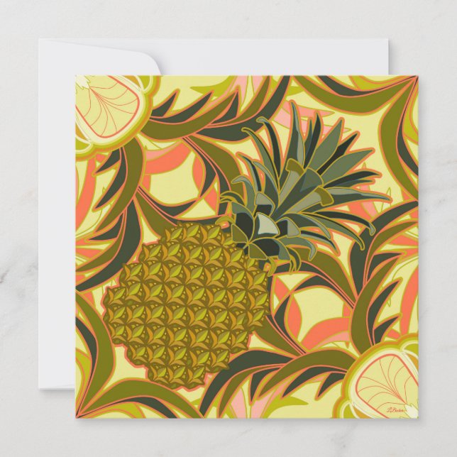 South Beach Pineapple Flat Card (Framsida)