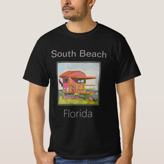 South Beach Rosa art Deco, Lifeguard Torn T Shirt (Framsida)