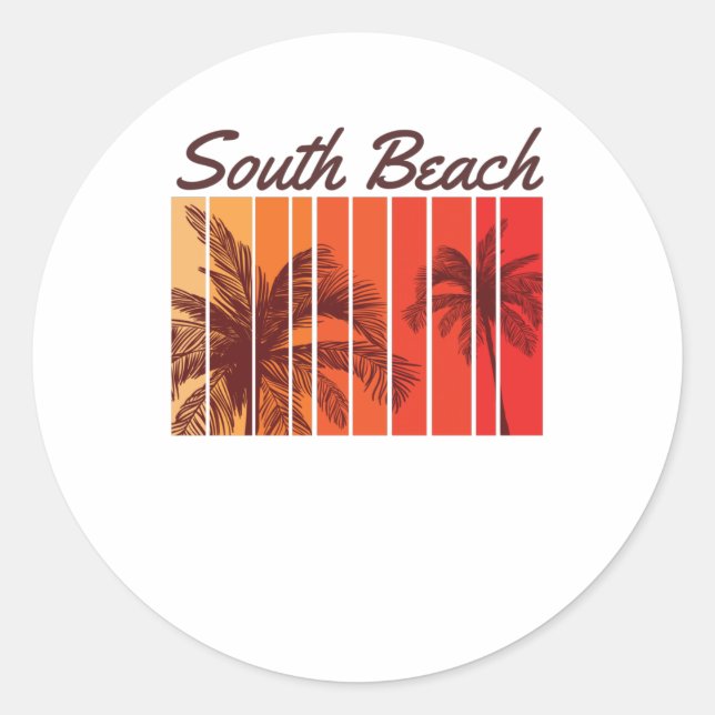 South Beach Runt Klistermärke (Framsida)