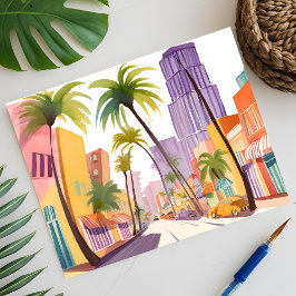 South Beach Summer | Miami Street Watercolor Vykort