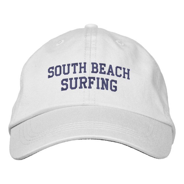 South Beach Surfing Embroired Baseball Hat Broderad Keps (Framsida)