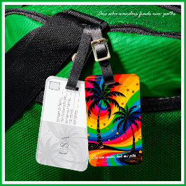 [South Beach Vibes]  Färgglad Tropisk Palmltree Bagagebricka