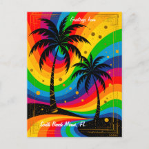 [South Beach Vibes] Färgglada Retro Palmträd