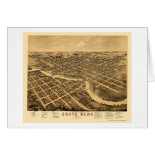 South Bend I den panorama- kartan - 1874 Hälsningskort