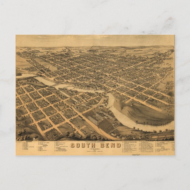 South Bend, Indiana (1874) Vykort (Framsida)