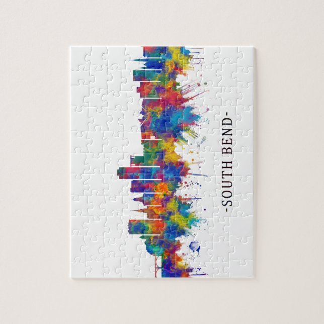 South Bend Indiana Skyline Pussel (Vertikal)