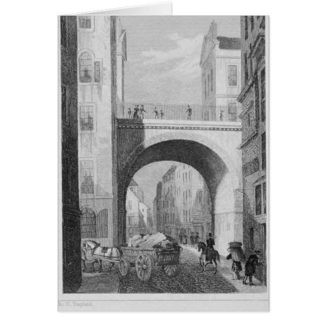 South Bridge från Cowgate Hälsningskort (Framsidan)