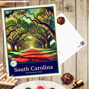South Carolina   Anime Stil Cel Shaded-vykort Vykort