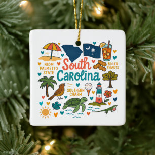 South Carolina Anpassningsbar Family Resa jul Julgransprydnad Keramik