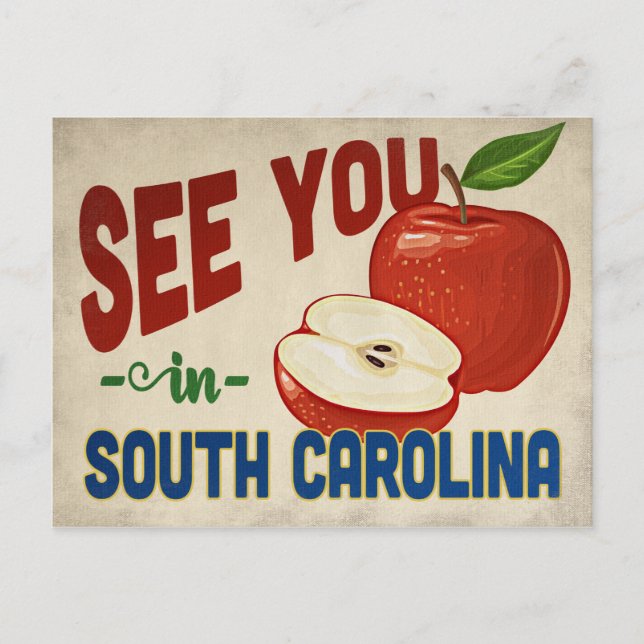 South Carolina Apple - Vintage resor Vykort (Framsida)