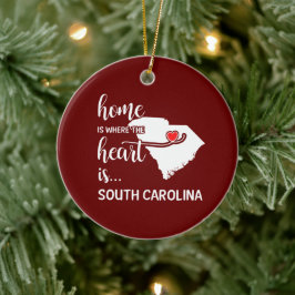 South Carolina är där hjärtat är Ceramic Julgransprydnad Keramik