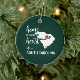 South Carolina är där hjärtat finns Julgransprydnad Keramik
