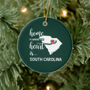 South Carolina är där hjärtat finns Julgransprydnad Keramik