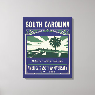 South Carolina Art Deco Amerika 250-årsjubileum Canvastryck