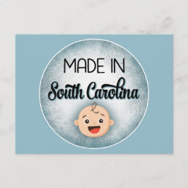 South Carolina Baby Funny Blue New Boy-vykort Vykort
