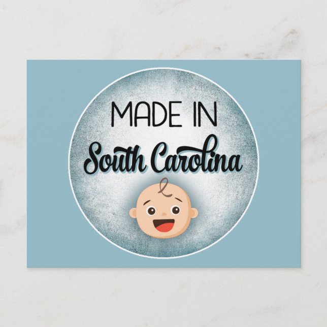 South Carolina Baby Funny Blue New Boy-vykort Vykort (Framsida)