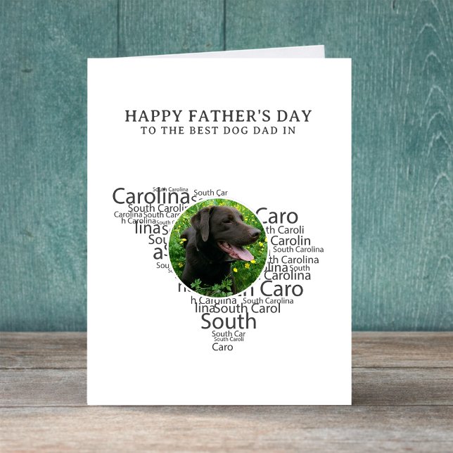 South Carolina Best Dog Dad Photo Father’s Day Helgkort (Edit message inside to personalize.  all text can be edited, if required.)