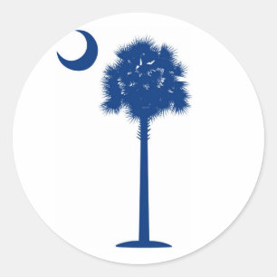 South Carolina Blue Palmetto träd och crescent Runt Klistermärke