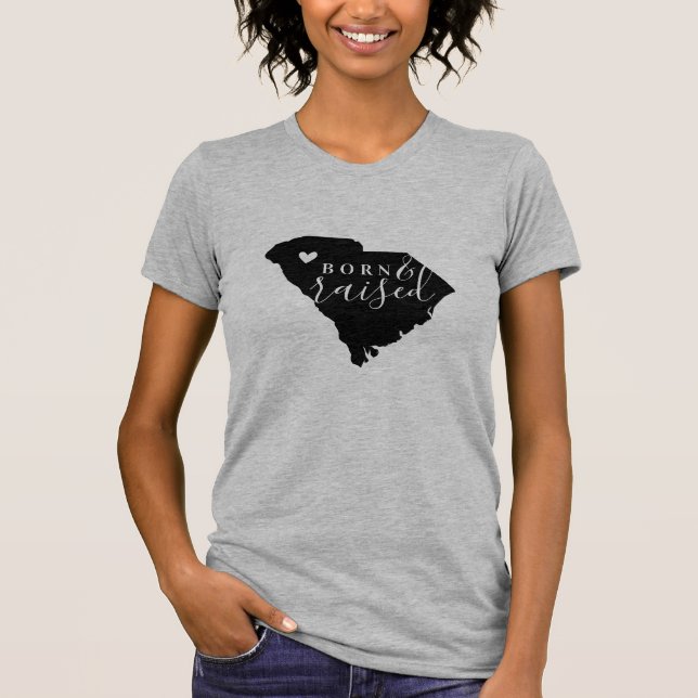 South Carolina Born och Raise State Tee Shirt (Framsida)