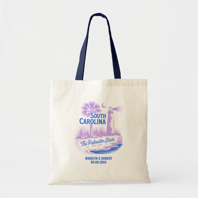 South Carolina Bröllop Welcome Bag, Staten Kärlek Tygkasse (Framsidan)